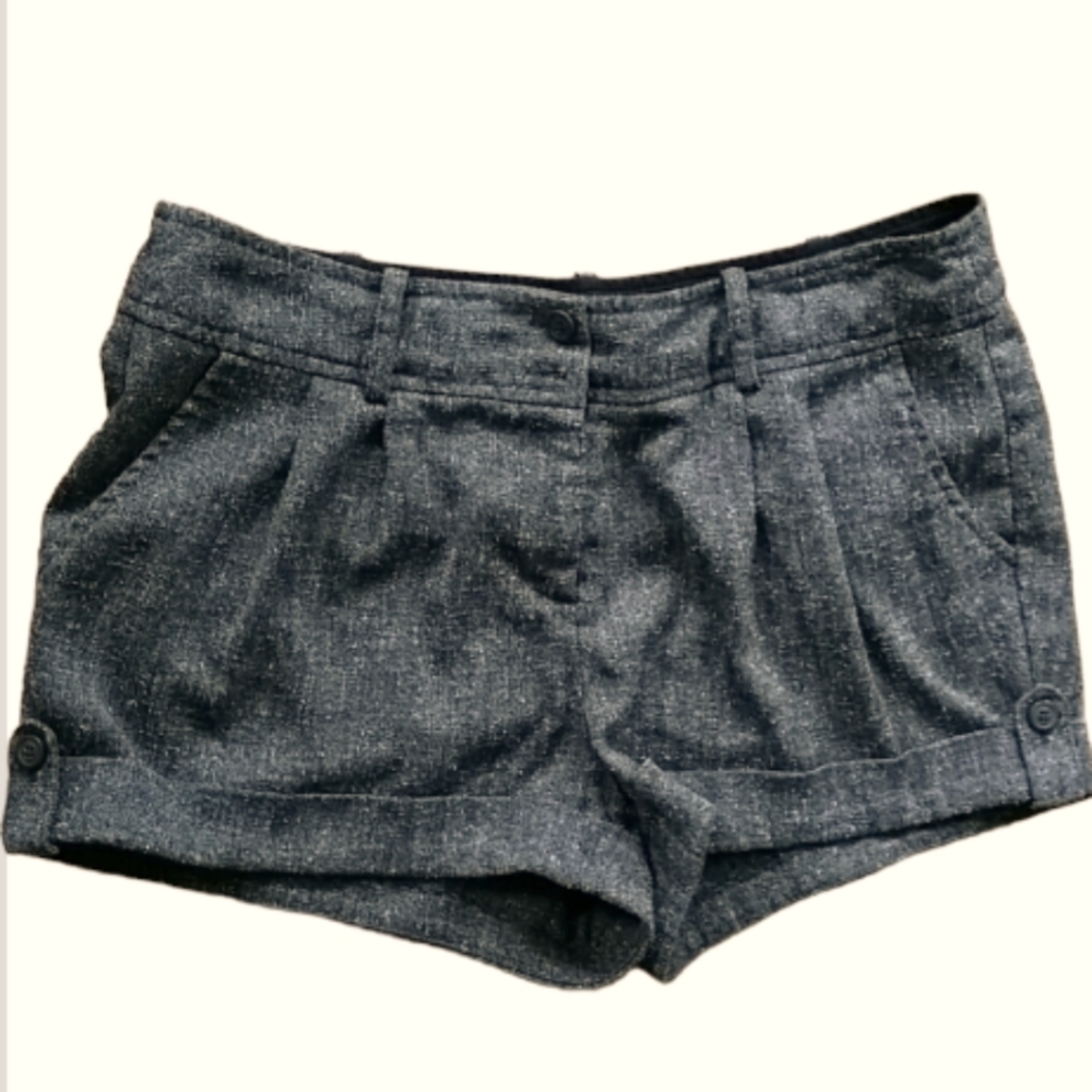 Love Culture Woman's Grey Tweed Shorts Size Large